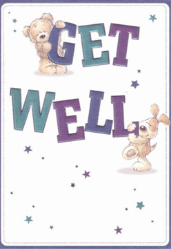 This get well card, lovingly illustrated, parallels the nurturing atmosphere around Hatch End's leafy avenues. Two delightful characters-a plush teddy perched atop a bold 'GET' and a floppy-eared pup playfully nestled beside 'WELL'-bring comfort with their soft, approachable forms and expressions of hope. The card's vibrant indigo and teal typography exudes visual energy while maintaining an air of calm, reminiscent of a restorative walk through Grimsdyke Park. Tiny stars scatter light across a pristine white backdrop, offering flickers of positivity and healing reminiscent of a bouquet delivered from Flowers Hatch End to a cherished neighbour. Every element of this card, from the texture of the illustrated fur to the clear, inviting background, is carefully considered-mirroring the thoughtful curation behind every locally made get well arrangement. The resulting mood is one of clarity, optimism, and genuine affection: a small but meaningful gesture echoing the caring traditions of Hatch End's community, and an ideal way to send a message of encouragement alongside fresh seasonal blooms.